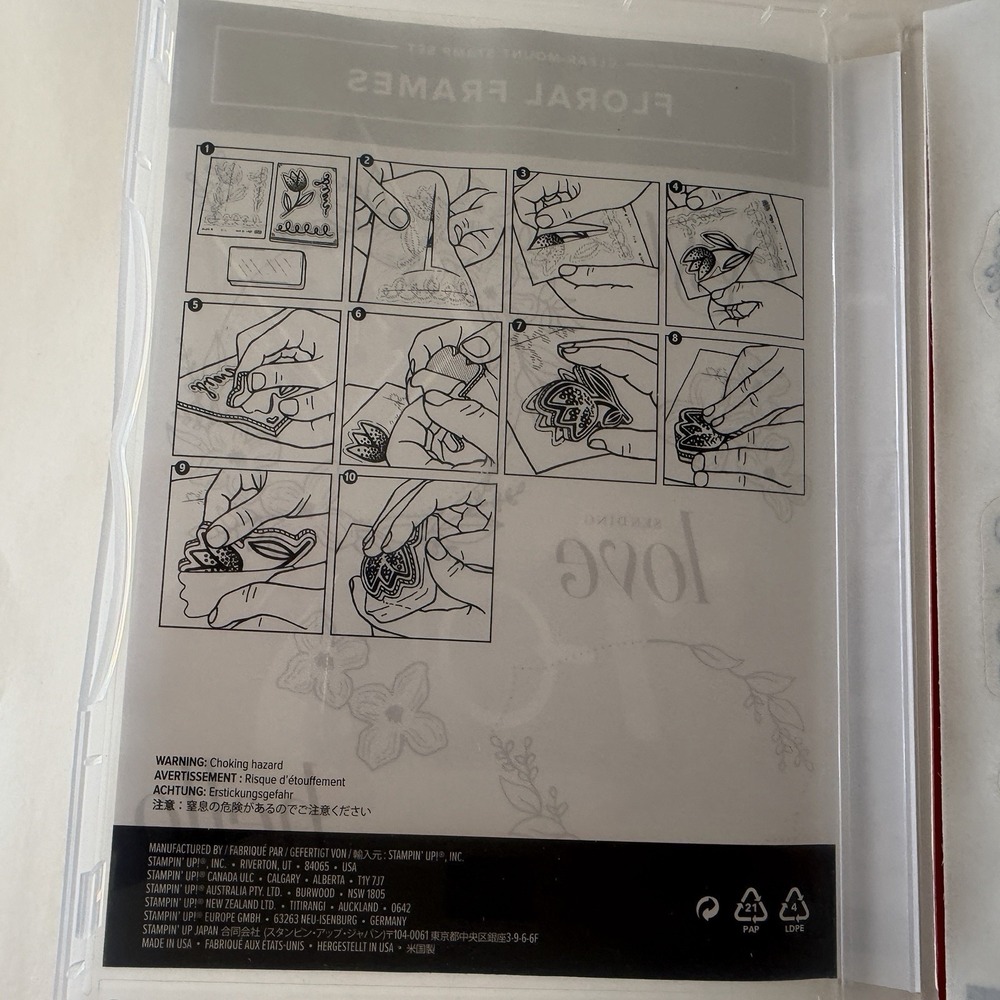 Stampin' Up! Floral Frames Cling Stamp Set 146508 Flower Love Hello 8 Stamps NEW - Picture 4 of 5